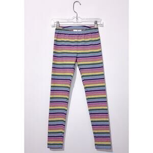 Hanna Andersson Girls Leggings 140 US 10 Multicolor Striped Elastic Waist NWOT